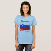スロベニアの旗+地図+テキストTシャツ Tシャツ (正面フル)