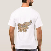 スロベニアの旗 + 地図 + 文字のTシャツ Tシャツ (裏面)