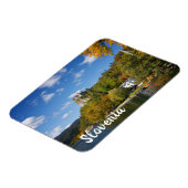 スロベニアの秋の色の木々と湖 マグネット (左側)