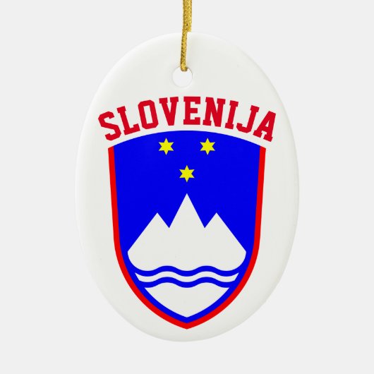 スロベニアの紋章 セラミックオーナメント (正面)
