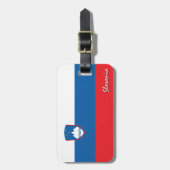 スロベニアの荷物タグ、愛国的スロベニア国旗 ラゲッジタグ (正面縦)