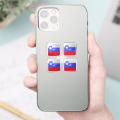 スロベニアの角光沢フラグ シール (スマートフォン)