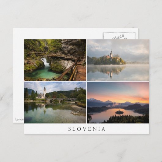 スロベニアの風景のまわりにBled collage記念品 ポストカード (正面/裏面)