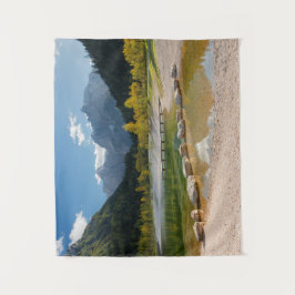 スロベニアアルプスのジャスナ湖秋 タペストリー