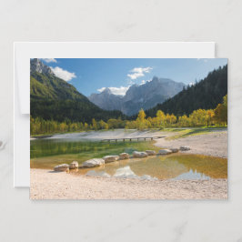 スロベニアアルプスのジャスナ湖秋 マグネット招待状