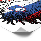 スロベニアカナダツリールーツ国旗 ポスター (角)