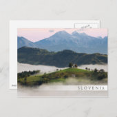 スロベニアバーの山を持つ聖トマス教会 ポストカード (正面/裏面)