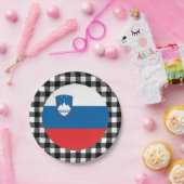 スロベニアプレート、バッファロー・プレイド&スロベニア国旗 ペーパープレート (パーティー)
