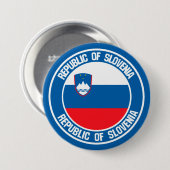 スロベニアラウンドエンブレム 缶バッジ (正面&裏面)