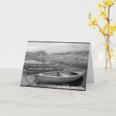 スロベニア伝統的州ブリード湖に浮かぶ船 カード (黄色い花)