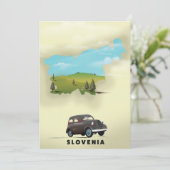 スロベニア図解入りの、写真付きの地図の旅行ポスター 招待状 (スタンド正面)