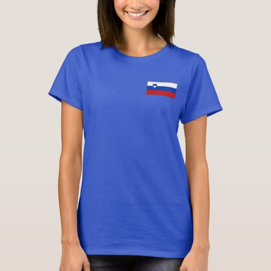 スロベニア国旗と地図dk Tシャツ (正面)