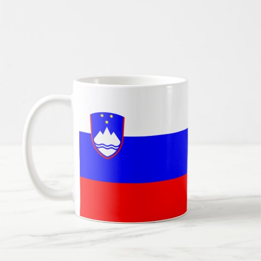 スロベニア国旗のセラミックコーヒーマグ コーヒーマグカップ (左)