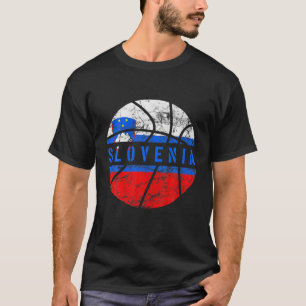 スロベニア国旗のバスケットボールスロベニアのチームファン恋人T Tシャツ