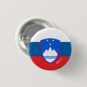 スロベニア国旗のボタン、愛国的スロベニア国旗のファッション 缶バッジ (正面&裏面)
