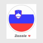 スロベニア国旗の丸いステッカー シール (シート)