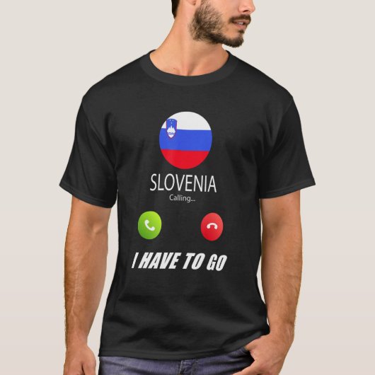 スロベニア国旗の土産スロベニアがコール Tシャツ (正面)