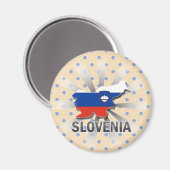 スロベニア国旗の地図2.0 マグネット (正面/裏面)