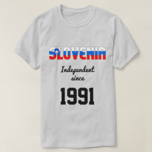 スロベニア国旗の独立性お祝い Tシャツ
