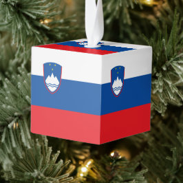 スロベニア国旗 キューブオーナメント