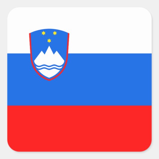スロベニア国旗 スクエアシール (正面)