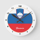 スロベニア国旗&スロベニアトレンディーホーム/デザイン ラウンド壁時計 (正面)