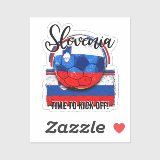 スロベニア国旗、スロベニアヴィンテージサッカー シール (シート)