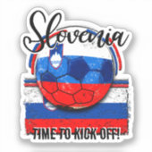 スロベニア国旗、スロベニアヴィンテージサッカー シール (正面)