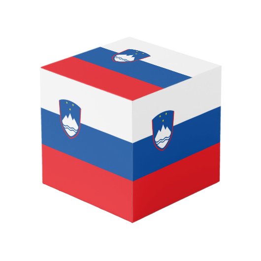 スロベニア国旗 フォトキューブ (正面アングル)