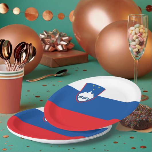 スロベニア国旗 ペーパープレート (複数)