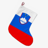 スロベニア国旗 ラージクリスマスストッキング (正面 (吊り時))