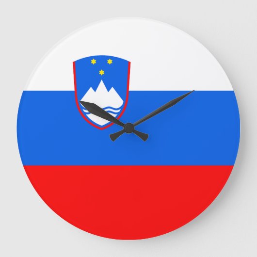 スロベニア国旗 ラージ壁時計 (正面)