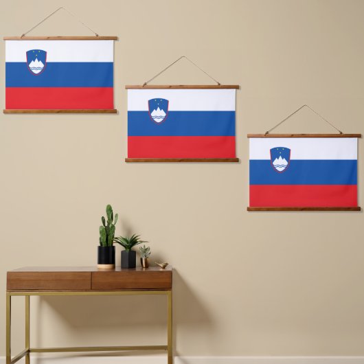スロベニア国旗 吊り下げ型タペストリー (非対称)