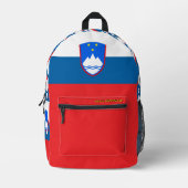 スロベニア国旗、愛国心、スロベニア国旗 プリントバックパック (正面)