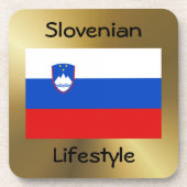 スロベニア国旗+文字コースター コースター (正面)