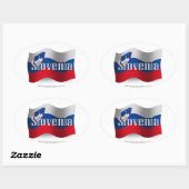 スロベニア国旗 楕円形シール (シート)