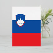 スロベニア国旗 箔招待状 (立ち正面)