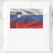 スロベニア国旗 長方形シール (バッグ)