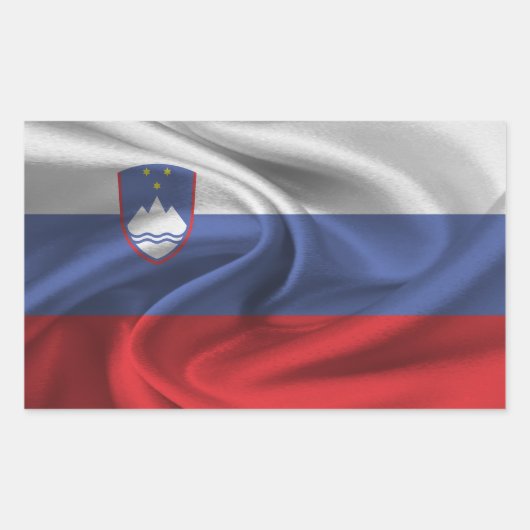 スロベニア国旗 長方形シール (正面)