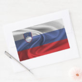 スロベニア国旗 長方形シール (封筒)