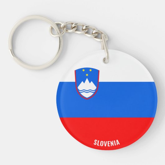 スロベニア国魅力的国国旗 キーホルダー (正面)