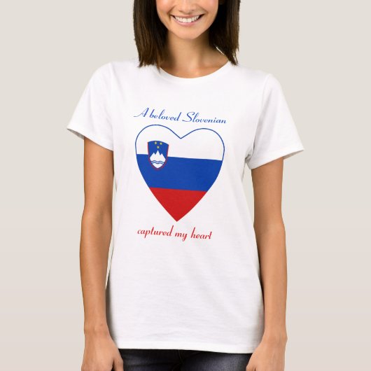 スロベニア旗 スウィートハート Tシャツ (正面)