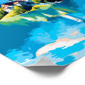 スロベニア湖の旅ヴィンテージ\ ポスター (角)