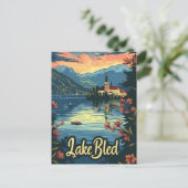 スロベニア湖 ポストカード (スタンド正面)