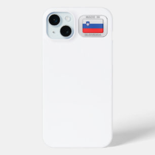 スロベニア製のシルバーバッジ iPhone 15 MINIケース