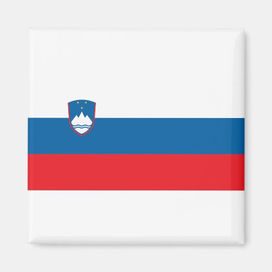 スロベニア語 – スロベニア国旗 マグネット (正面)