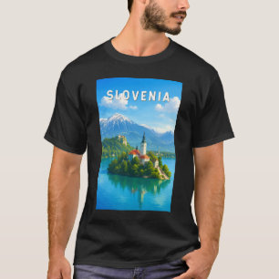 スロベニア イラスト 旅行 アート ヴィンテージ Tシャツ