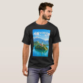 スロベニア イラスト 旅行 アート ヴィンテージ Tシャツ (正面フル)