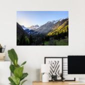 スロベニア，トレンタバレーの夕日 ポスター (ホームオフィス)