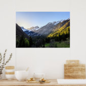 スロベニア，トレンタバレーの夕日 ポスター (キッチン)